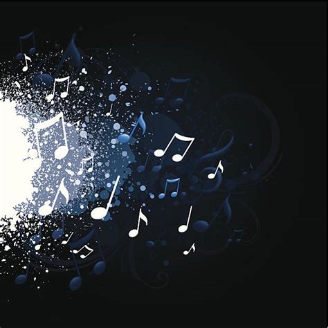 Music Notes Explosion Blue Background Clip Art Vector Images
