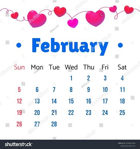 February 2023 Calendar February 2023 Calendar Stock Vector Royalty