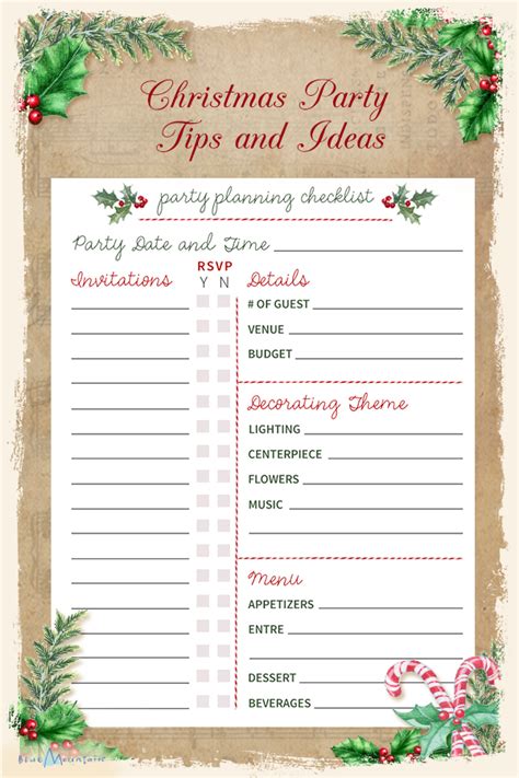 Free Party Planning Checklist Plus Festive Holiday Party Tips And