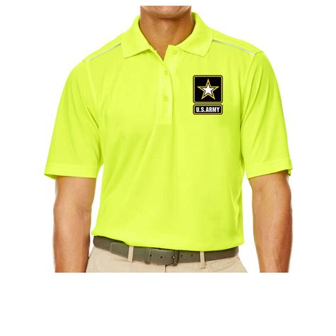 Buy Cool Shirts Mens High Visibility Army Polo Shirt Safety Yellow