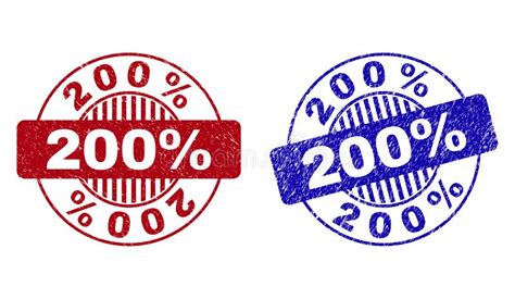 Grunge 200 Percents Scratched Round Watermarks Stock Vector Illustration Of Numeric Badge