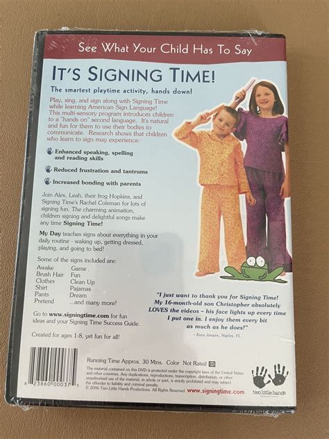 Signing Time My Day Volume 10 Dvd American Sign Language