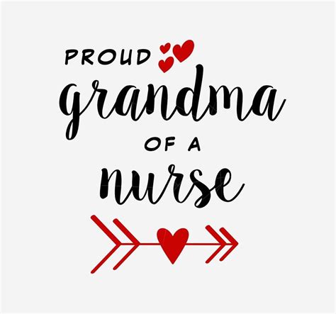 Proud Grandma Of A Nurse Red Hearts Png Free Download Files For