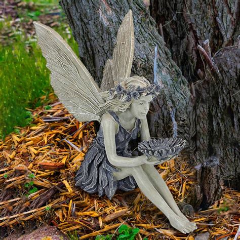 Fairy Sitting Garden Statue Ornament Decoration Resin Crafts Etsy