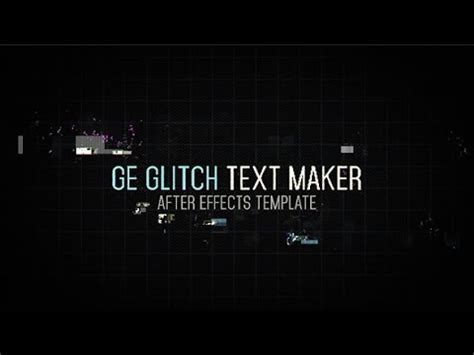 Download after effects templates, videohive templates, video effects and much more. After Effects Template: Ge Glitch Text Maker - YouTube