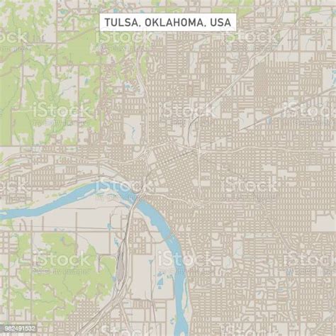 Ilustración De Mapa De Calle De La Ciudad De Tulsa Oklahoma Us Y Más