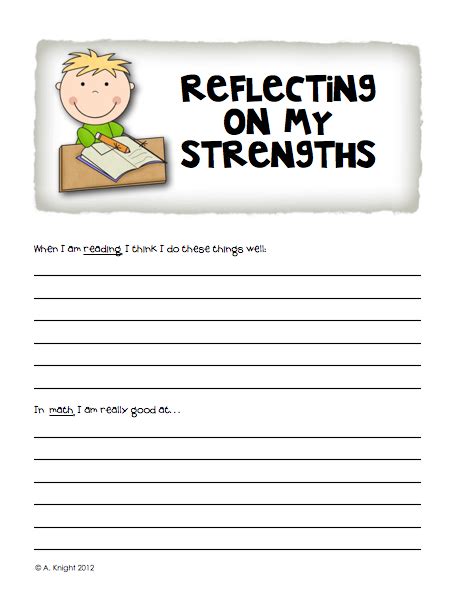 Self Reflection Sheet For Students Kidsworksheetfun