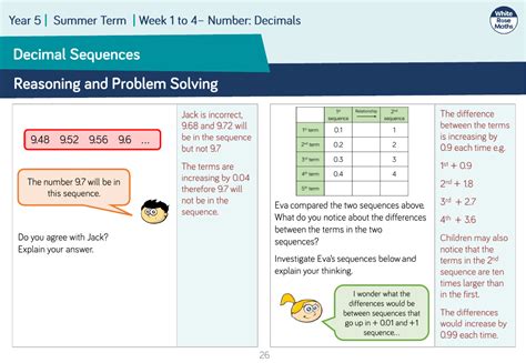 Decimal Sequences Reasoning And Problem Solving Maths Year 5