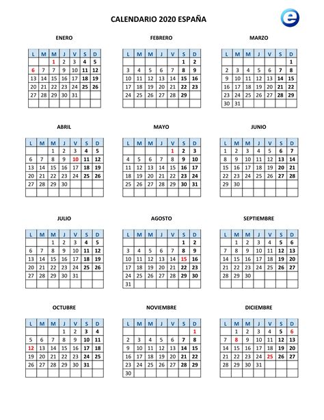 Calendario 2020 Con Feriados Para Imprimir Gratis Cal