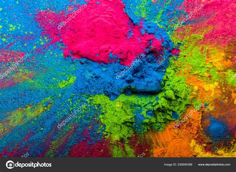 Abstract Colorful Happy Holi Background Color Vibrant Powder On Wood