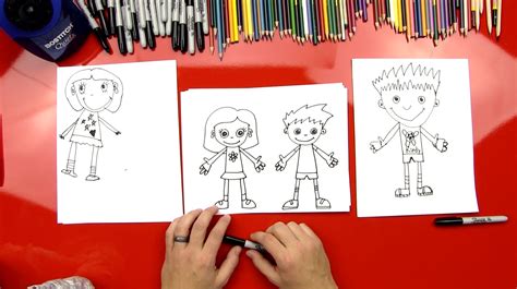 How To Draw A Boy And A Girl Art For Kids Hub