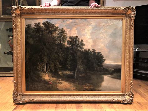 Huge Fine Old Master Oil Painting 19th Century By John Glover Gold Gilt