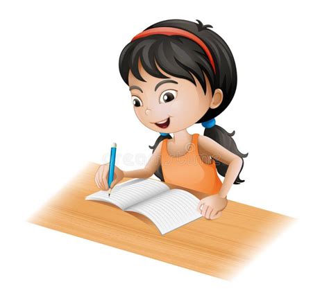 A Girl Writing Stock Illustration Illustration Of Girl 33689745