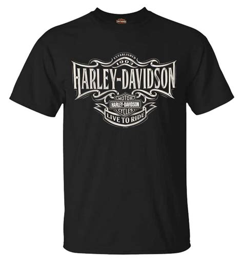Harley Davidson Mens Live To Ride H D Short Sleeve Cotton T Shirt