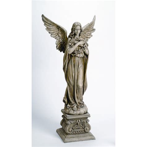 Roman Inc Angel Holding Wreath Statue And Reviews Wayfair