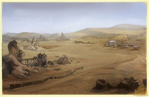 Fallout Wasteland Landscape Desert Painting Post