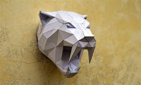 Make Your Own Sabertooh Tiger Papercraft Animal Paper Etsy Paper