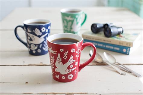 Now Designs Embossed Meadowlark Mugs Set Of Six Red