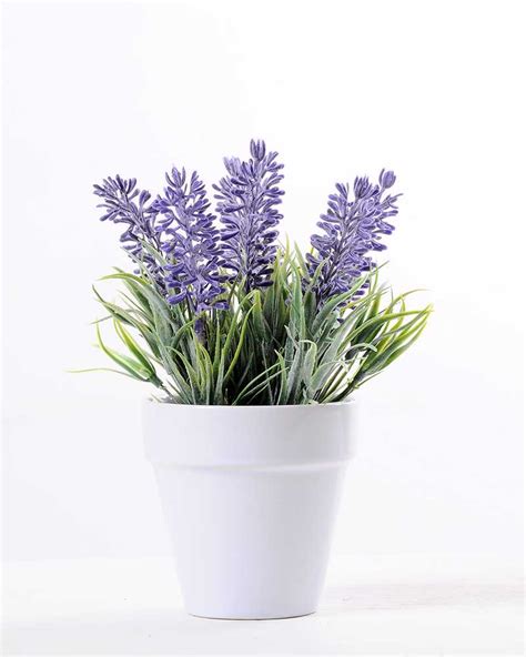 Lavender In Ceramic Pot H17cm Gs 0339810 Silk Flowers Factory