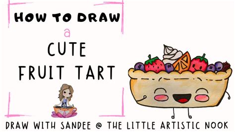 How To Draw A Cute Tart Step By Step Food Illustration Tutorial Easy