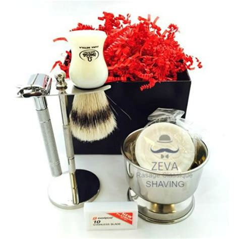 Mens Classic Shaving Kit Brush Soap Razor Mug Beard Grooming Travel