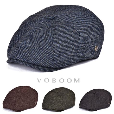 Voboom Mens Tweed Wool Blend Newsboy Cap Winter Hat Warm Flat Cap