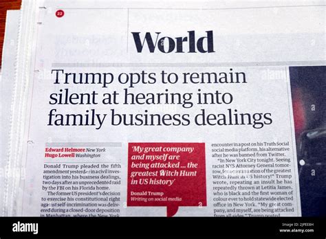 Donald 'Trump opts to remain silent at heaing into family business