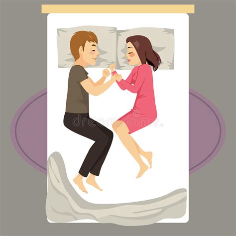 couple bed sleeping stock vector illustration of woman 93820158