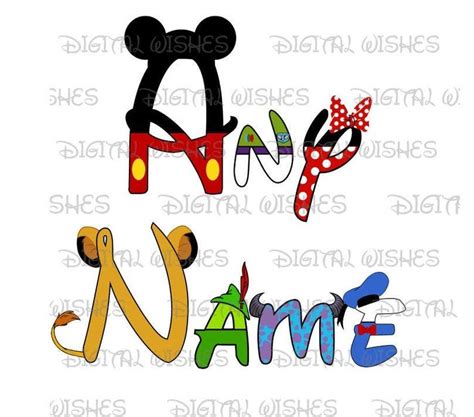 Any Name Or Phrase In Disney Character Text Font Word Digital Etsy In