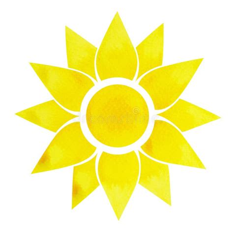 Solar Plexus Chakra Symbol Concept Flower Floral Watercolor Painting