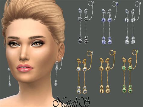 The Sims Resource Nataliscircle And Crystals Drop Earrings