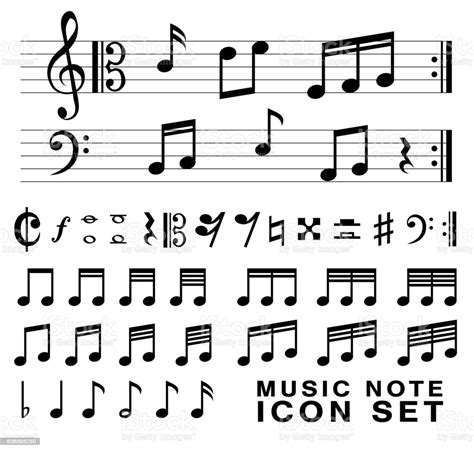 See more ideas about music notes letters, music notes, music. Standard Music Notes Symbol Set Vector Eps10 Stock ...
