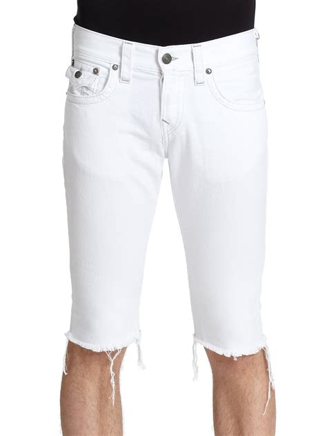 True Religion Jack Cut Off Denim Shorts In White For Men Lyst