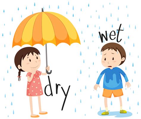 Wet Dry Learning English For Kids Kids English English Lessons For