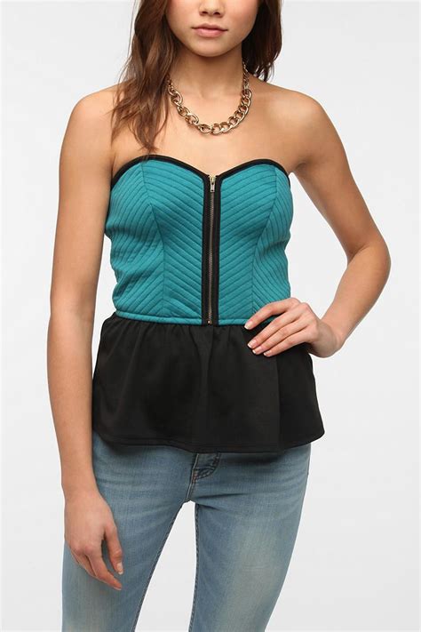 Pins And Needles Sweetheart Strapless Peplum Tank Top Clothes Tops