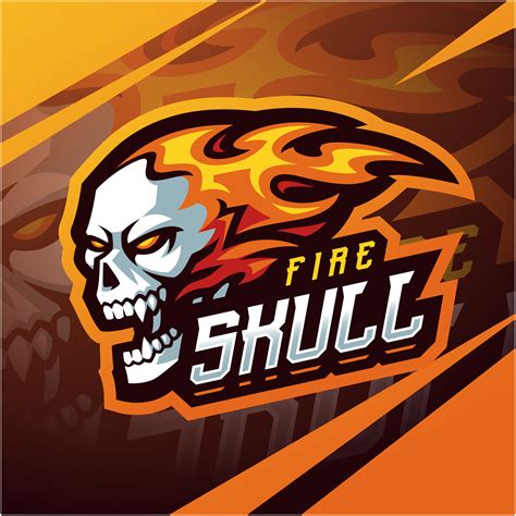 Fire Skull Esport Mascot Logo Design By Visink Thehungryjpeg