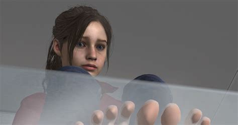 3d steam claire redfield clair feet on glass table pixiv