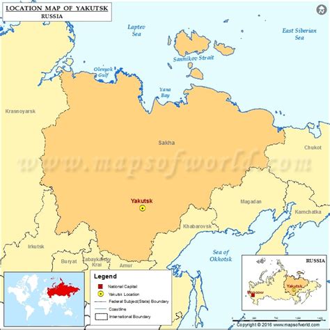 Where Is Yakutsk Location Of Yakutsk In Russia Map