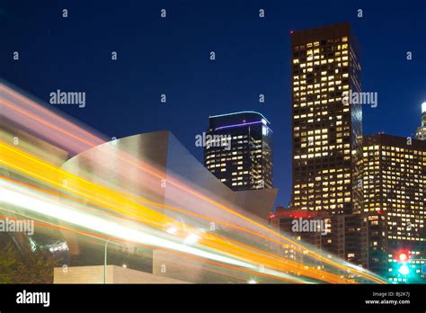 Traffic Motion Blur At Downtown Los Angeles California Stock Photo Alamy