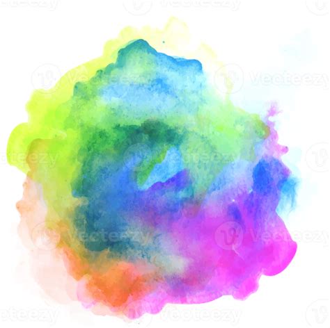 Manchas De Pintura De Acuarela De Colores Del Arco Iris PNG