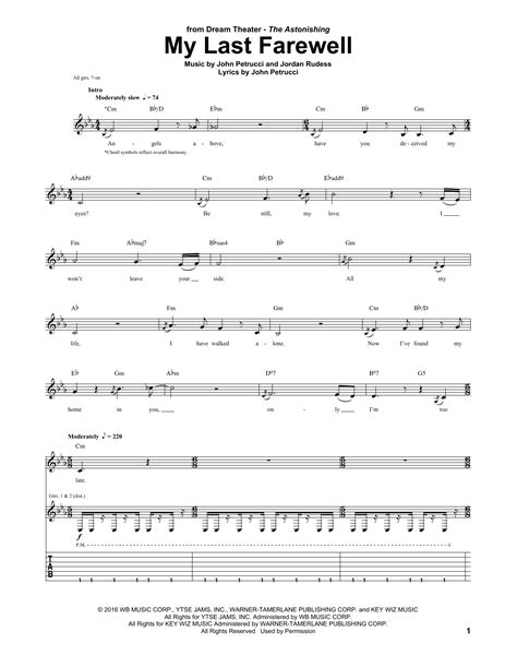 My Last Farewell Sheet Music Direct