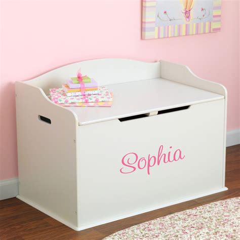 Modern Touch Personalized Toy Box White Dibsies Personalization