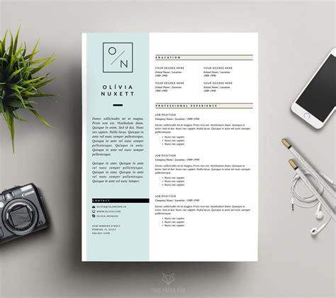 Minimalist Resume For Ms Word Resume Templates Creative Market