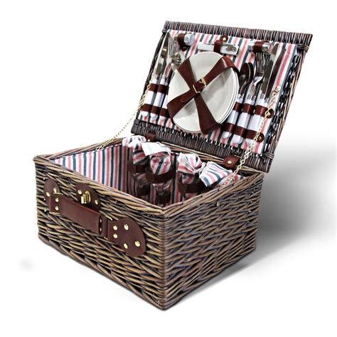 Alfresco Deluxe 2and4and6 Person Picnic Basket Baskets Insulated Bag