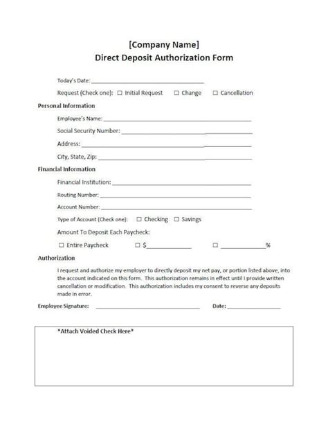 Free Direct Deposit Authorization Form Pdf Word Eform Vrogue Co