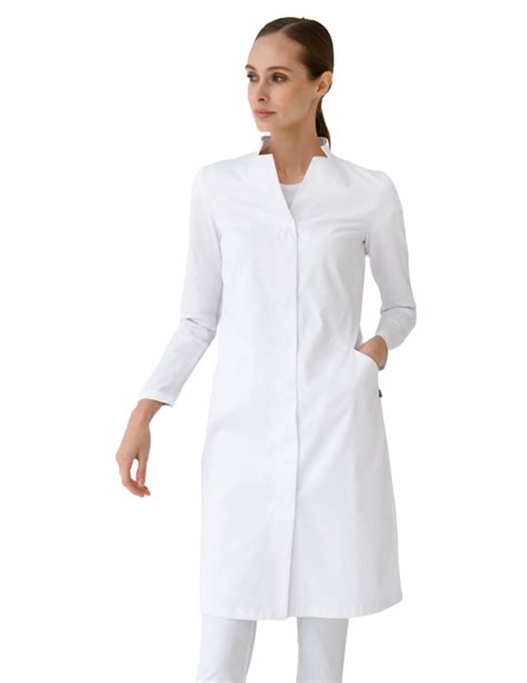 treat in style women s minimalistic lab coat white stylish scrubs lab coats nurse uniform
