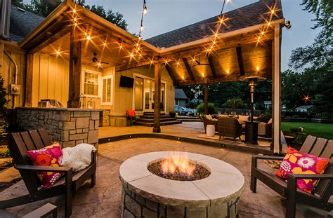 Get ideas for shapes, outdoor fireplaces, kitchens materials and so much more to make your patio above the. Outdoor Living Space - Rustic - Patio - Kansas City - by ...