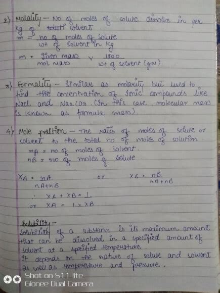 Class Chemistry Ncert Handwritten Notes Chapter Solutions