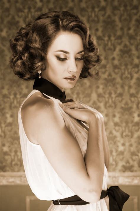 Sensual Woman Sepia Tone Vintage Image Stock Photo Image Of Glamour