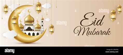 Eid Festival Vector Illustration Background Eid Mubarak Banner Design
